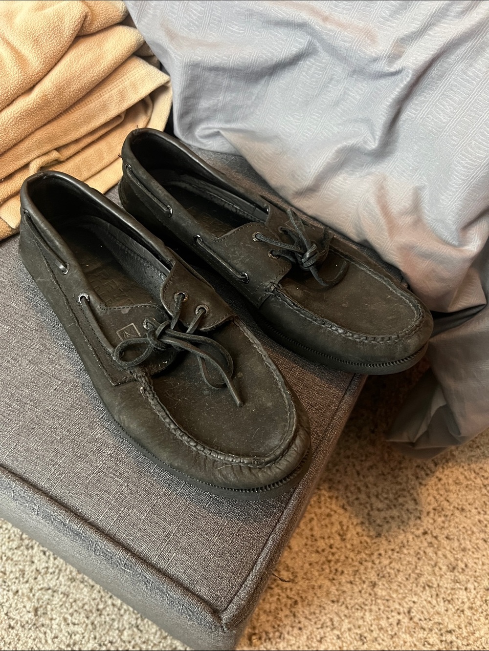 Sperry Men's Black Suede Boat Shoes - Lace-Up Moccasin